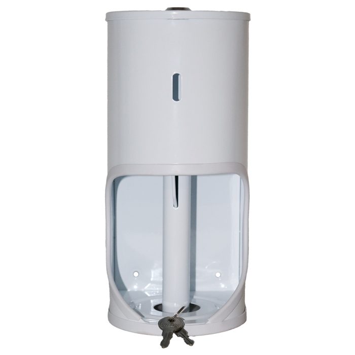 TR2 Toilet Roll Holder Lockable - Mild Steel White