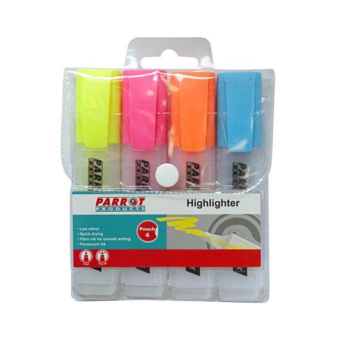 Marker Highlighter Pouch 4 (Yellow-Pink-Blue-Orange)