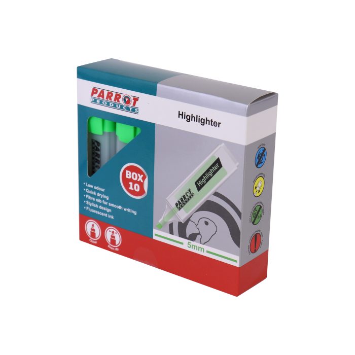 MARKER HIGHLIGHTER BOX 10 GREEN