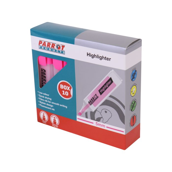MARKER HIGHLIGHTER BOX 10 PINK
