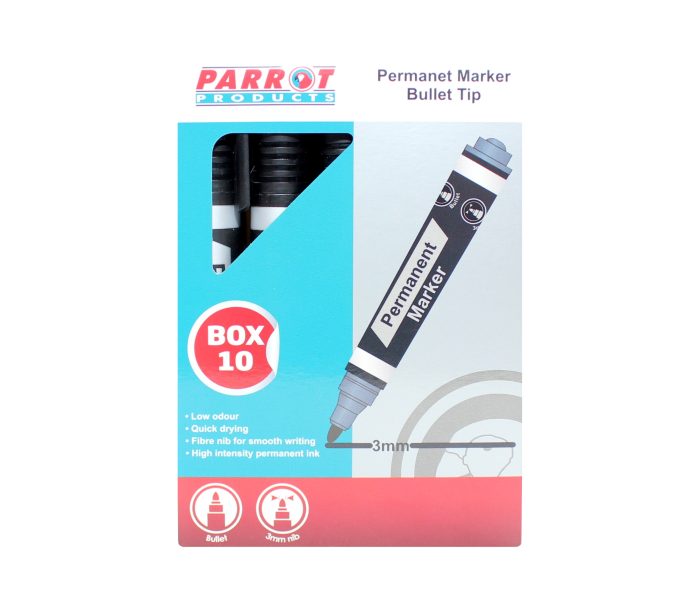 MARKER PERMANENT BULLET BOX 10 BLACK