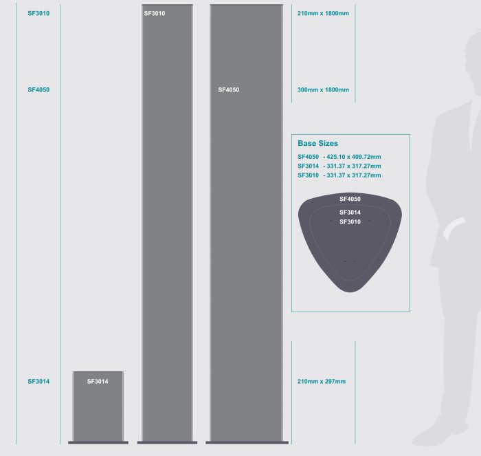 SIGN FRAME 300x1800mm TRIANGULAR TOWER