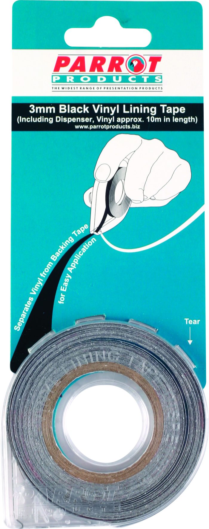 VINYL LINING TAPE 10 MTS * 3MM BLACK